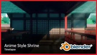 Making Otaku Elf Anime Shrine in Blender Timelapse