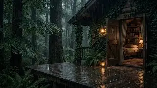 Hidden Magic | Rain Piano for Sleep | Forest Cabin Porch | Deep Relaxation 🌲