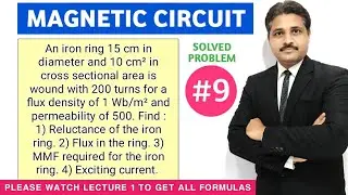 MAGNETIC CIRCUIT SOLVED PROBLEMS 9 IN HINDI (LECTURE 10) @TIKLESACADEMYOFMATHS
