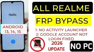 All Realme C51, C53, C55, C35, C33, C34, C61, C63 Frp Bypass/Google Account Lock Remove Without Pc