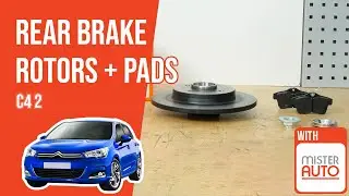 How to replace the rear brake rotors and pads Citro&euml;n C4 mk2 🚗