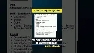 FGEI TGT English Syllabus 2025 - FGEI Jobs 2025 Syllabus and Complete Solution #fgei #tgtenglish