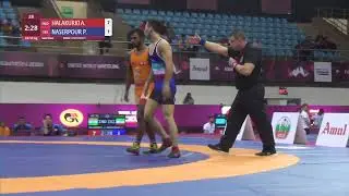 1/2 GR - 55 kg: A. HALAKURKI (IND) v. P. NASERPOUR (IRI)