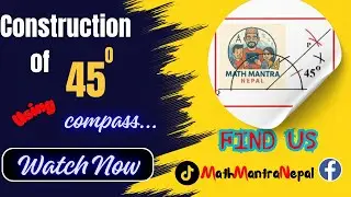 BLE Geometry: 45&deg; angle construction | Math Mantra| 45 degree angle construction class 9 #BLE #maths