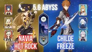C0 CHILDE/ESCOFFIER FREEZE & C0 NAVIA HOT ROCK | Genshin Impact Abyss 5.6