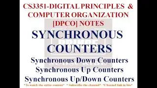 SYNCHRONOUS COUNTERS | CS3351 DIGITAL PRINCIPLES AND COMPUTER ORGANIZATION NOTES