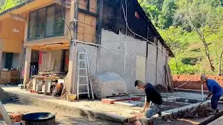 Home renovation ~ Come remove foundation beam formwork today || Take care of the pet