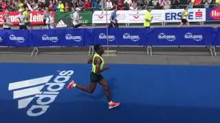 Zieleinlauf Sisay Lemma Sieger Vienna City Marathon 2015