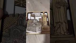 Greetings from Ohrid 3D Wooden Souvenir &ndash; Macedonia Landmark SVG DXF AI Laser Cut File Layered