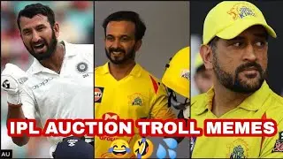 IPL Auction Memes | Troll Pujara ,Kedhar Jadhav, Maxwell