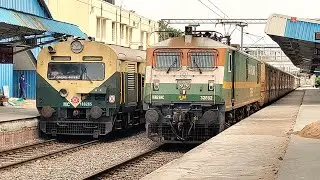 Vijayawada - Bitragunta MEMU Express Announcement Perfect Crossing ICF Parcel train | IndianRailways