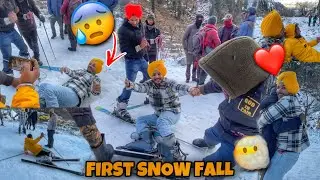 First Snow Fall in Manali Near Rohtang Pass 🥶😶&zwj;🌫️ *Skiing GONE WRONG 😰* Ep:-5