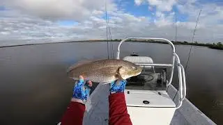 December Bastrop Bayou Marsh Redfish Limit on Buggs Jig