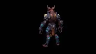 Low Poly Stylized Multieyed Warrior