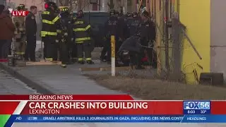 Car crashes into building near Lexington's distillery district