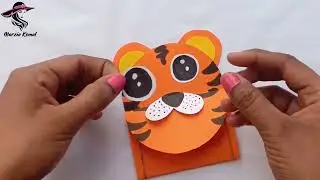How to Make a Paper Hand Puppet - moving paper Tiger - origami Paper Toys for school