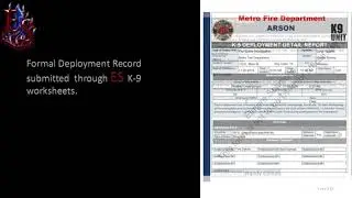 K-9 Training and Deployment Report Documentation