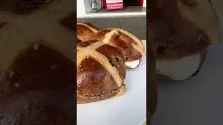 Our 4-pack Hot Cross Fudge-Filled Buns