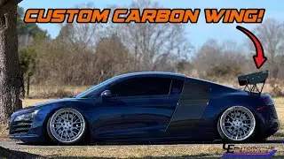 Audi R8 Painting & Custom Carbon Wing Install
