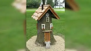 Old Tree stumps garden decor/fairy garden decor ideas