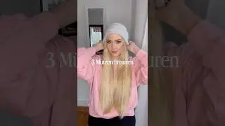 3 einfache M&uuml;tzen Frisuren ☺️💞 #winterhairstyle #hairstyle #hairtutorial #frisurentutorial