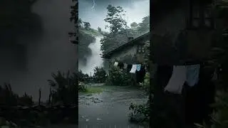 The Roar of Rain and Wind crushed the terrace of the house