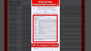 B.Ed Practical Date Declared 🔥🔥 Time Table For Practical💥 💥#ccsu #ccsunewsupdatetoday #practical#ccs