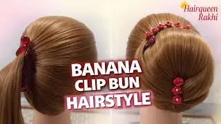 Elegant Banana Clip Donut Bun Juda Hairstyle | Easy Party & Bridal Bun | Hairqueen Rakhi