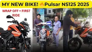 New Bike Pulsar NS125 2025 &ndash; Wrap Off, Puja, Engine Sound 🧡 #PulsarNS125 #NewBike #motovlog #ns125