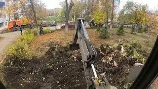 Благоустройство детского сада.Корчуем пни.