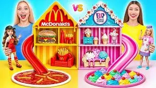 Wir Bauen Ein Erstaunliches Puppenhaus McDonald&rsquo;s vs Baskin Robbins | Streichkriege Multi DO Smile