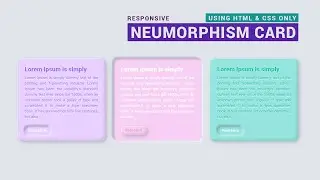 Reponsive Neumorphism UI Card On Hover | Neumorphism UI Card On Hover  | HTML, CSS & BOOTSTRAP