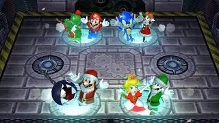 Mario Party 9 - Minigames - Yoshi Vs Daisy Vs Chain Chomp Vs Santa Luigi