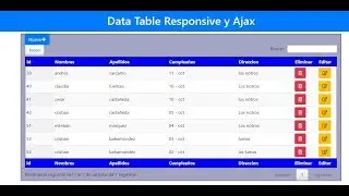 Como Mostrar Datos con DataTable Responsive Y Ajax 2019 Vídeo 3