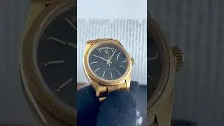 ROLEX DAYDATE 36MM 18078 YELLOWGOLD BLACK DIAL BARK FINISH (WATCH ONLY)