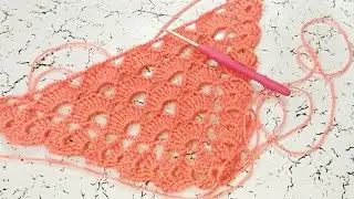 How to make Crochet triangle shawl/ Easy pattern in Hindi and Eng
