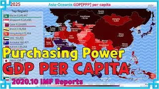 Asia-Oceania GDP[PPP] per capita History by Map (1980~2025)