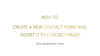 How to create a new Contact page with custom form CF7?