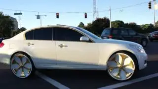 White Infiniti with Gold Package on Davins Wrap Starz Car Show
