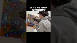 Oil Painting vs Acrylic - Side by Side Comparison #paintingchallenge #artchallenge #satisfying
