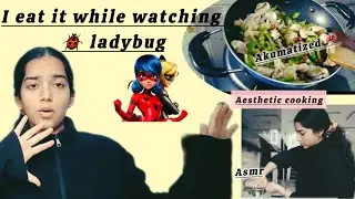 Cooking vlog aesthetic | asmr | healthy meal | eating while watching ladybug