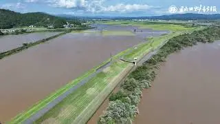 大雨被害、米代川周辺の農地も冠水
