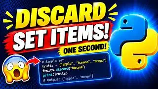 How to discard Items from  Set in Python? | discard() Method | Python Tutorial for Absolute Beginner
