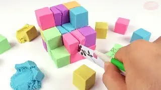 How to Make Kinetic Sand Rainbow Cube with Square Shape Molds