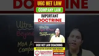 Company Law Important Doctrines | UGC NET LAW Coaching in Chandigarh |      #ugcnetlaw #ugcnet