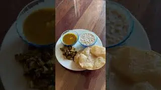 Desi North Indian Morning Breakfast!  #northindian #breakfast #tasty #poori #sabzi #foodie #trending
