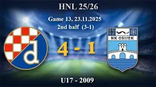13.  2009 U17  Dinamo 4 (3)-(1) 1 Osijek, HNL, 2nd half, 23.11.2025 #croatiafootball