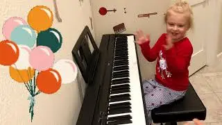 MUSICAL BALLOONS STORY. THE MUSIC CONCEPT OF PITCH (HIGH & LOW SOUNDS) PIANO LESSON WITH 4 YEAR KID