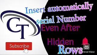 Insert automatically serial number even after hiding rows of a table excel and after applying filter