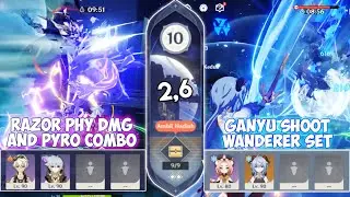 RAZOR Gladiator SET and GANYU Wanderer Set DMG | 2.6 Spiral Abyss Floor 10 Full Stars Genshin Impact